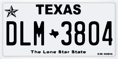 TX license plate DLM3804