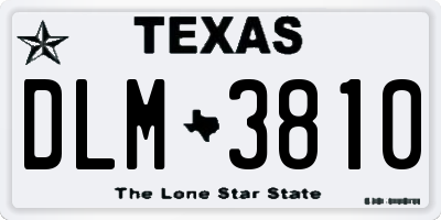 TX license plate DLM3810