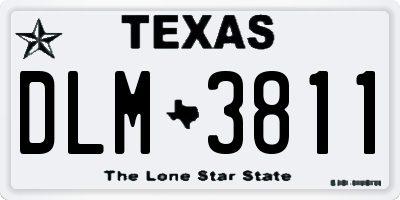TX license plate DLM3811