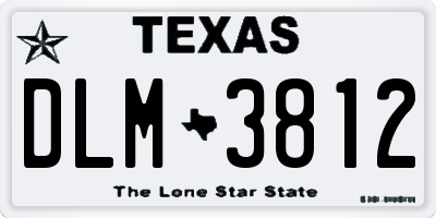 TX license plate DLM3812