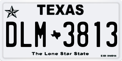 TX license plate DLM3813