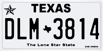 TX license plate DLM3814