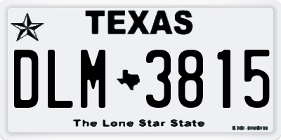 TX license plate DLM3815