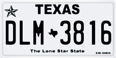 TX license plate DLM3816