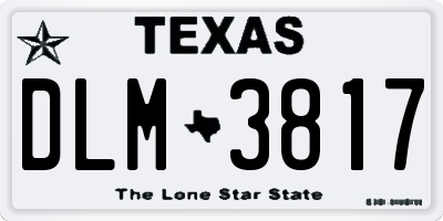 TX license plate DLM3817