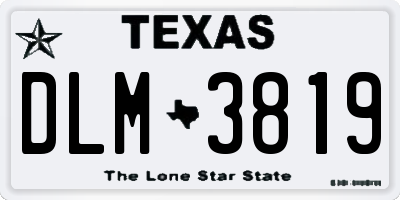 TX license plate DLM3819