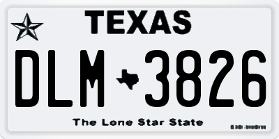 TX license plate DLM3826