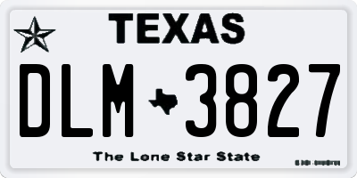 TX license plate DLM3827