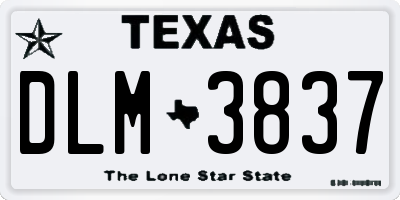 TX license plate DLM3837