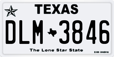 TX license plate DLM3846
