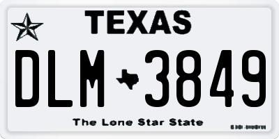 TX license plate DLM3849