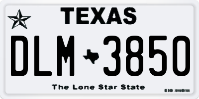 TX license plate DLM3850
