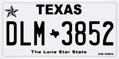 TX license plate DLM3852