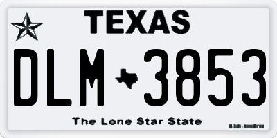 TX license plate DLM3853