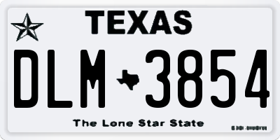 TX license plate DLM3854