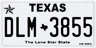 TX license plate DLM3855