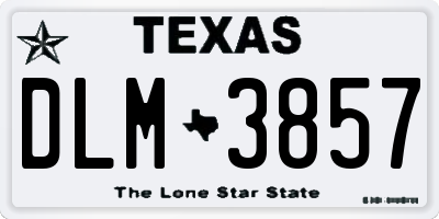 TX license plate DLM3857