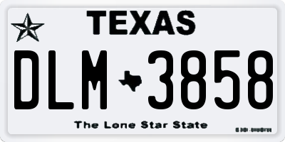 TX license plate DLM3858