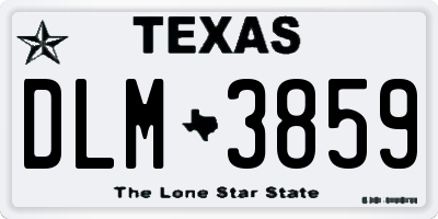 TX license plate DLM3859