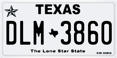 TX license plate DLM3860