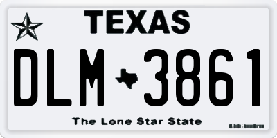 TX license plate DLM3861