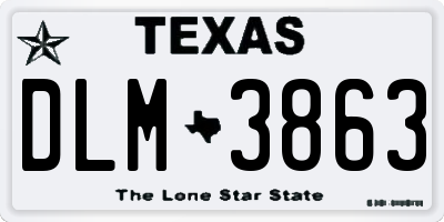 TX license plate DLM3863