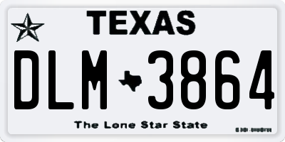 TX license plate DLM3864