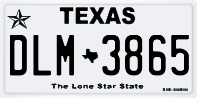 TX license plate DLM3865