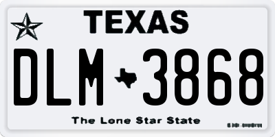 TX license plate DLM3868