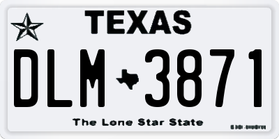TX license plate DLM3871