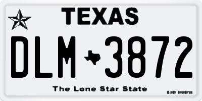 TX license plate DLM3872