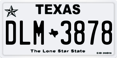 TX license plate DLM3878