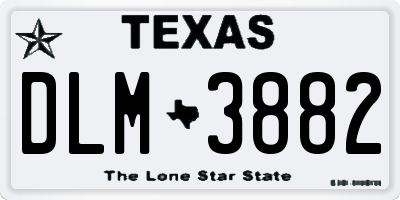 TX license plate DLM3882