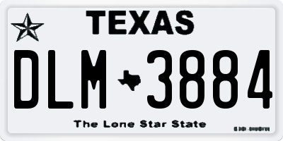 TX license plate DLM3884