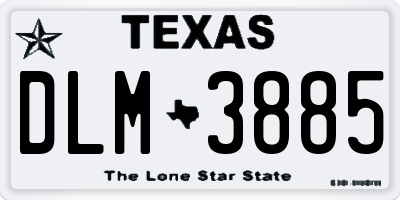 TX license plate DLM3885