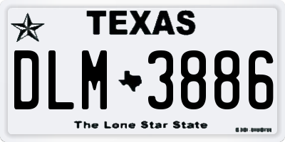 TX license plate DLM3886
