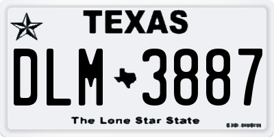 TX license plate DLM3887
