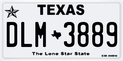 TX license plate DLM3889