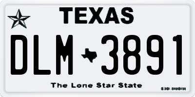 TX license plate DLM3891