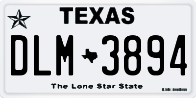 TX license plate DLM3894