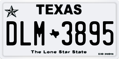 TX license plate DLM3895