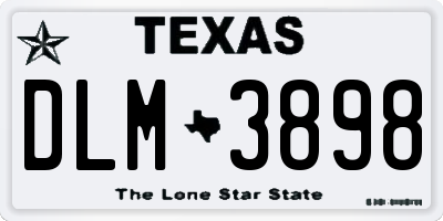 TX license plate DLM3898