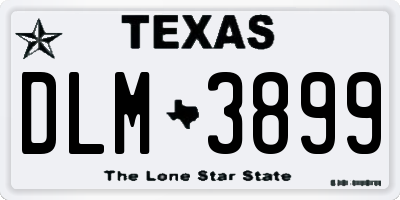 TX license plate DLM3899