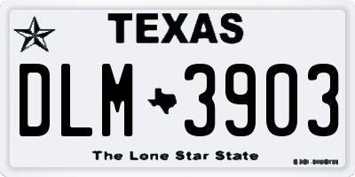 TX license plate DLM3903