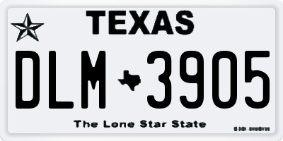 TX license plate DLM3905