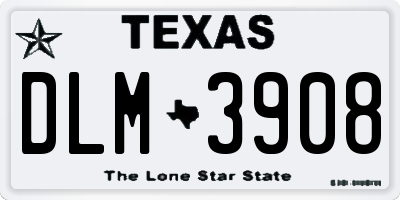 TX license plate DLM3908