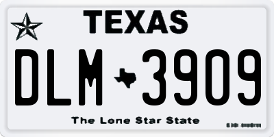 TX license plate DLM3909