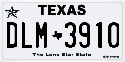 TX license plate DLM3910