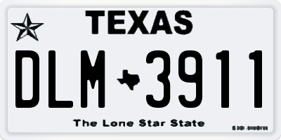 TX license plate DLM3911