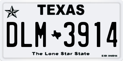 TX license plate DLM3914